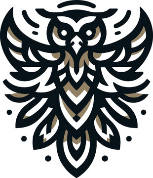 tribal Tattoo art design of eagle logo silhouette 