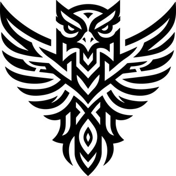tribal Tattoo art design of eagle logo silhouette 