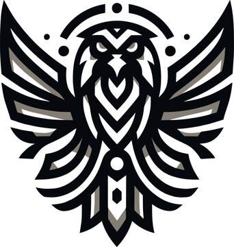tribal Tattoo art design of eagle logo silhouette 