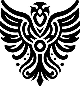 tribal Tattoo art design of eagle logo silhouette 