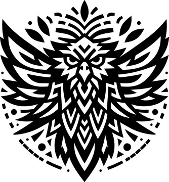 tribal Tattoo art design of eagle logo silhouette 