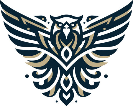 tribal Tattoo art design of eagle logo silhouette 
