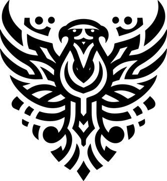 tribal Tattoo art design of eagle logo silhouette 
