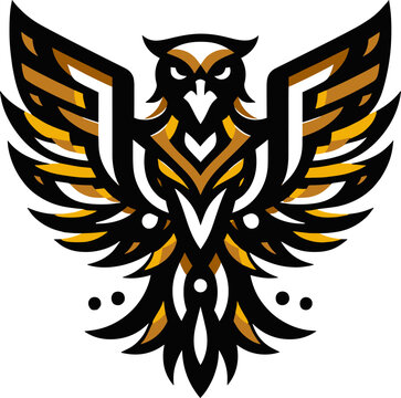 tribal Tattoo art design of eagle logo silhouette 
