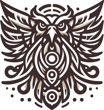 tribal Tattoo art design of eagle logo silhouette 