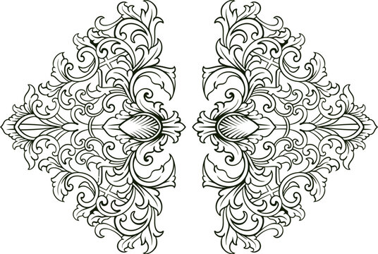 Baroque engraved. Victorian floral ornamental borders, vintage decorative frame elements. Vector illustration royal set for wedding invitation and greeting cards, ornaments romantic invitations