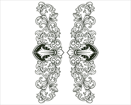 Baroque engraved. Victorian floral ornamental borders, vintage decorative frame elements. Vector illustration royal set for wedding invitation and greeting cards, ornaments romantic invitations