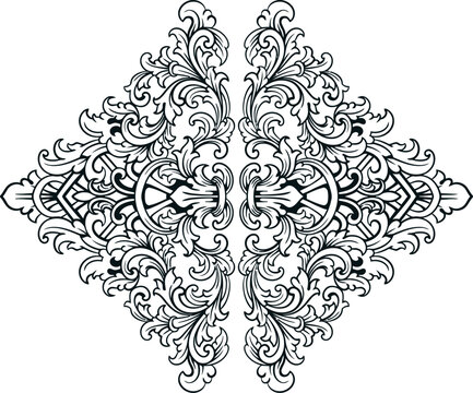 Baroque engraved. Victorian floral ornamental borders, vintage decorative frame elements. Vector illustration royal set for wedding invitation and greeting cards, ornaments romantic invitations