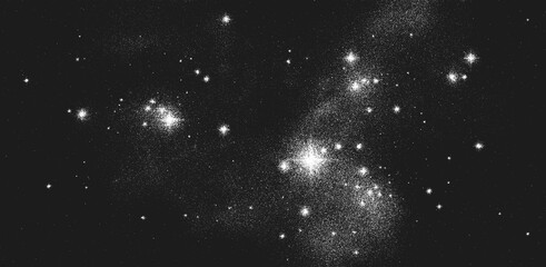 Wall Mural - galaxy background black and white illustration
