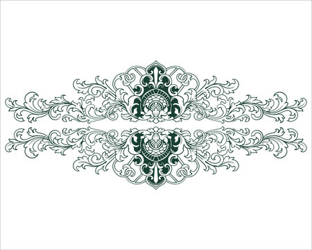 Baroque engraved. Victorian floral ornamental borders, vintage decorative frame elements. Vector illustration royal set for wedding invitation and greeting cards, ornaments romantic invitations