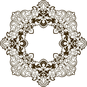 Baroque engraved. Victorian floral ornamental borders, vintage decorative frame elements. Vector illustration royal set for wedding invitation and greeting cards, ornaments romantic invitations