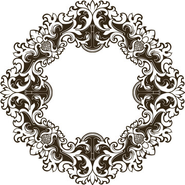 Baroque engraved. Victorian floral ornamental borders, vintage decorative frame elements. Vector illustration royal set for wedding invitation and greeting cards, ornaments romantic invitations