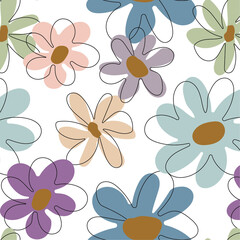 seamless floral pattern repeat colonial outline