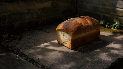 Poster - Image of loaf on old dark patio