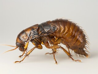 Close-up of a small insect on a clean white background