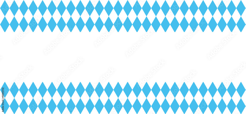 Bavarian Oktoberfest seamless pattern with blue and white rhombus Flag