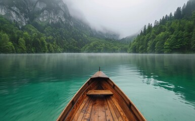 Wall Mural - Boat Trip Through Mountain Valley