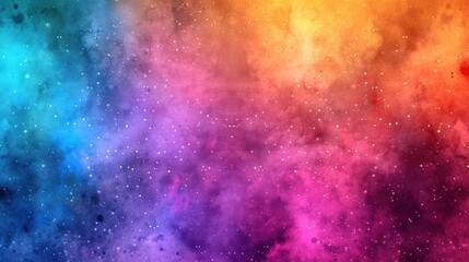 Canvas Print - Abstract background with colorful nebula and glitter.