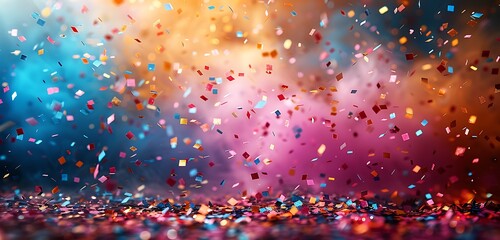 Canvas Print - a colorful confetti in the air.