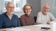 © TH_Stock - A group of senior professionals smile during a business meeting in a bright office, with a document table in front