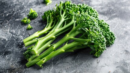 Wall Mural - Fresh Raw Green Bimi Broccolini Vegetable Close Up