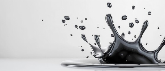 Wall Mural - a splash of black paint on a white background