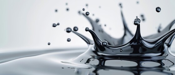Wall Mural - a splash of black paint on a white background