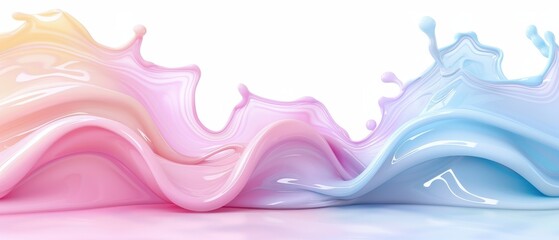Wall Mural - A colorful splash of paint with pink, blue, and yellow colors