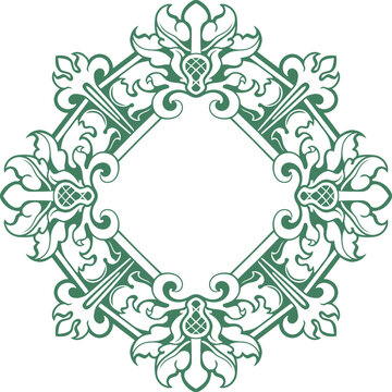 Baroque engraved. Victorian floral ornamental borders, vintage decorative frame elements. Vector illustration royal set for wedding invitation and greeting cards, ornaments romantic invitations