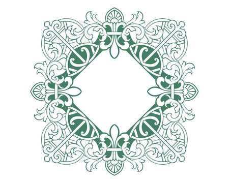 Baroque engraved. Victorian floral ornamental borders, vintage decorative frame elements. Vector illustration royal set for wedding invitation and greeting cards, ornaments romantic invitations