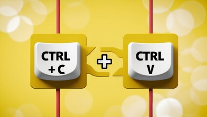 Poster - Copy and Paste Keyboard Keys Illustration
