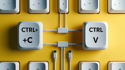 Poster - Copy and Paste Keyboard Keys Illustration