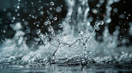 Dramatic water splash captured in mid-air