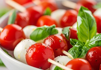 Poster - Caprese Skewers With Basil