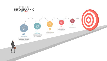 infographic elements template, business concept timeline 5 steps, workflow layout, icons, diagram, r