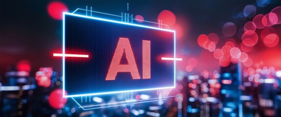 Aufkleber - Futuristic AI Technology Display