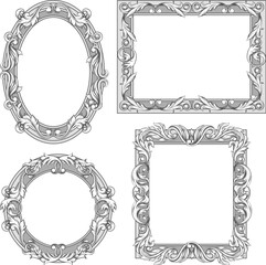 Wall Mural - Floral frame set