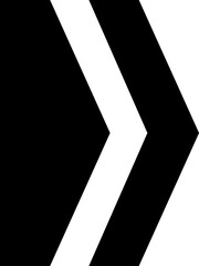 Fototapete - Black arrow icon sign isolated on transparent background.