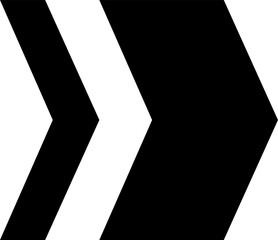 Fototapete - Black arrow icon sign isolated on transparent background.