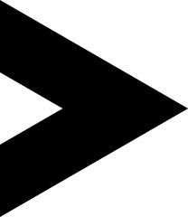 Fototapete - Black arrow icon sign isolated on transparent background.