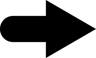 Fototapete - Black arrow icon sign isolated on transparent background.