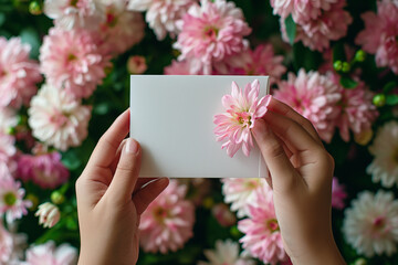 person holding a flower