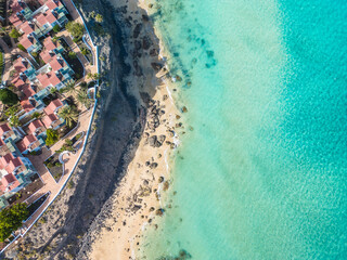 Wall Mural - aerial views of butihondo and jandia beach, fuerteventura, canary islands