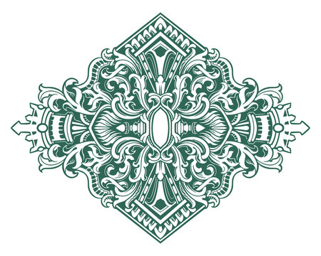 Baroque engraved. Victorian floral ornamental borders, vintage decorative frame elements. Vector illustration royal set for wedding invitation and greeting cards, ornaments romantic invitations