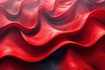 Canvas Print - A red fabric with a wave pattern