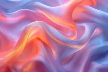 Canvas Print - A piece of fabric with a wave pattern and a pink and orange hue