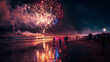 © Matthias - Grand fireworks show at beach with vibrant bursts