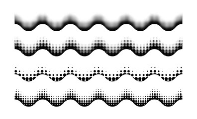 Wall Mural - set of wave halftone backgrounds isolated