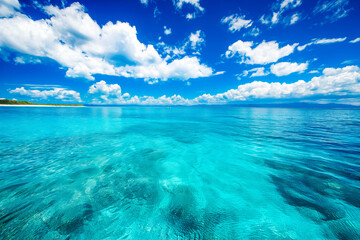 The stunning blue waters of the Great Barrier Reef, Australia.