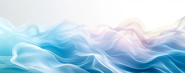 Poster - Abstract gradient waves on white background, fluid motion art. Modern design and artistic concept